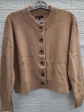 Quince 100% Organic Cotton Cropped Cardigan NWT